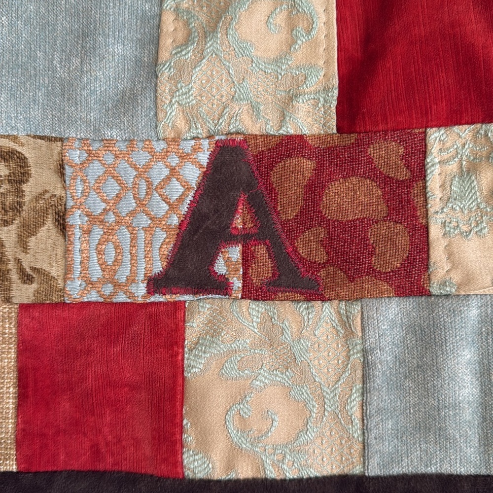 Patchwork Embroidered "A" Quilted Multicolor Boho… - image 6